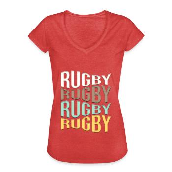 rugby - Women's Vintage T-Shirt - heather red - Front - Danielle (179cm)