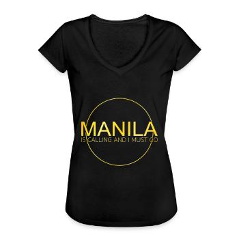 Dicton de Manille - T-shirt vintage Femme - noir - Devant - Danielle (179cm)