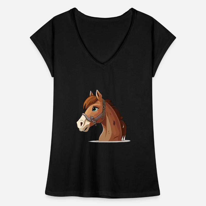 Pferd comic cartoon style Frauen Vintage T-Shirt