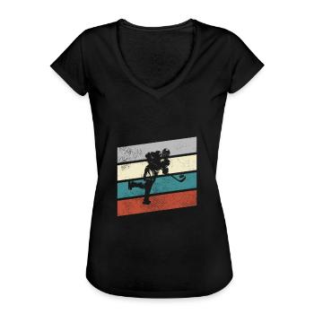 Eishockey Retro - Frauen Vintage T-Shirt - Schwarz - Vorne - Danielle (179cm)