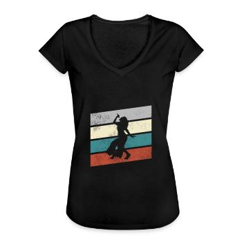 Chanter rétro - T-shirt vintage Femme - noir - Devant - Danielle (179cm)