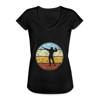 Body building Retro - Frauen Vintage T-Shirt - Schwarz - Vorne - Danielle (179cm)