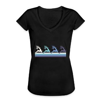 Eland - Vrouwen Vintage T-shirt - zwart - Voor