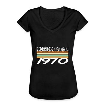 Original 1970 - Frauen Vintage T-Shirt - Schwarz - Vorne - Danielle (179cm)