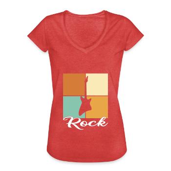 Rock - Frauen Vintage T-Shirt - Rot meliert - Vorne - Danielle (179cm)