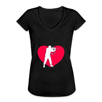 Soldat - T-shirt vintage Femme - noir - Devant - Danielle (179cm)