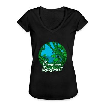 Regenwald Tropen Umweltschutz Natur Klimawandel - Frauen Vintage T-Shirt - Schwarz - Vorne - Danielle (179cm)