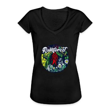 Regenwald Tropen Umweltschutz Natur Klimawandel - Frauen Vintage T-Shirt - Schwarz - Vorne - Danielle (179cm)