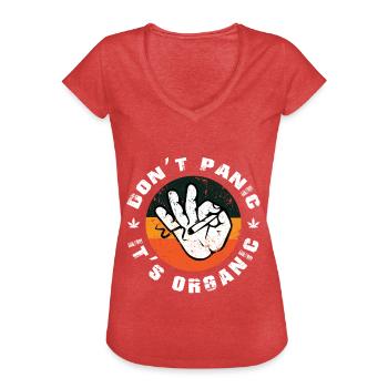 Cannabis Grass Stoner Retro Gift - Women's Vintage T-Shirt - heather red - Front - Danielle (179cm)