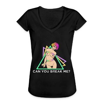 EROTIC GIRL SEXY SHIBARI BONDAGE GIRL BREAK ME - Frauen Vintage T-Shirt - Schwarz - Vorne