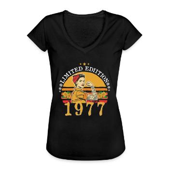 1977 Vintage Original 1977 Geburtstagsgeschenk - Frauen Vintage T-Shirt - Schwarz - Vorne