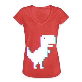 Information Dinosaurier Technologie IT Techniker - Frauen Vintage T-Shirt - Rot meliert - Vorne - Danielle (179cm)