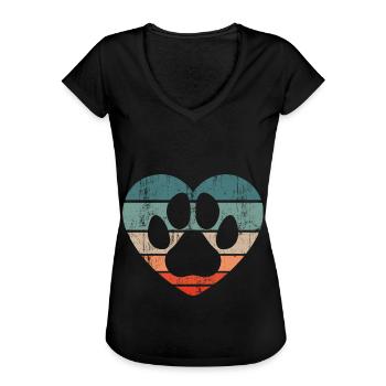 Rétro refuge chien Sauvetage animaux Refuge pour chiens - T-shirt vintage Femme - noir - Devant - Danielle (179cm)