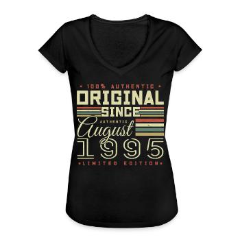 Août 1995 Retro Août 1995 Août 1995 Anniversaire - T-shirt vintage Femme - noir - Devant