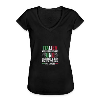 Italiener Italien - Frauen Vintage T-Shirt - Schwarz - Vorne - Danielle (179cm)
