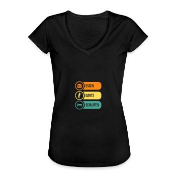 Darts player Darts - Women's Vintage T-Shirt - black - Front - Danielle (179cm)
