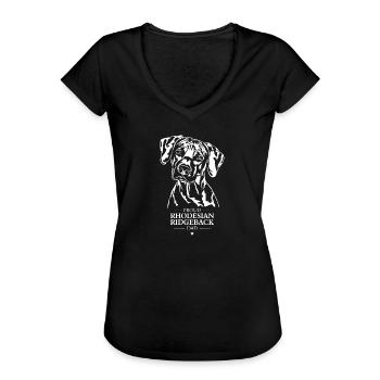 Rhodesian Ridgeback proud Dad Wilsigns - Frauen Vintage T-Shirt - Schwarz - Vorne