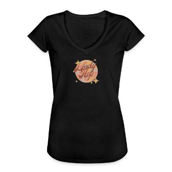 Lindy hop Tanz Retro Design in braun rot mit Disko - Frauen Vintage T-Shirt - Schwarz - Vorne - Danielle (179cm)