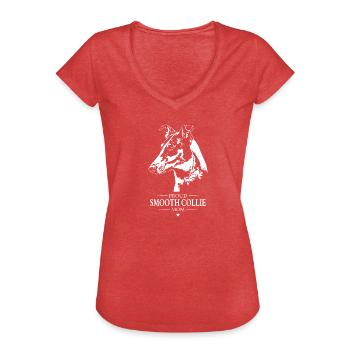 Smooth Collie Kurzhaar Mom Hunde Hund Wilsigns - Frauen Vintage T-Shirt - Rot meliert - Vorne - Danielle (179cm)