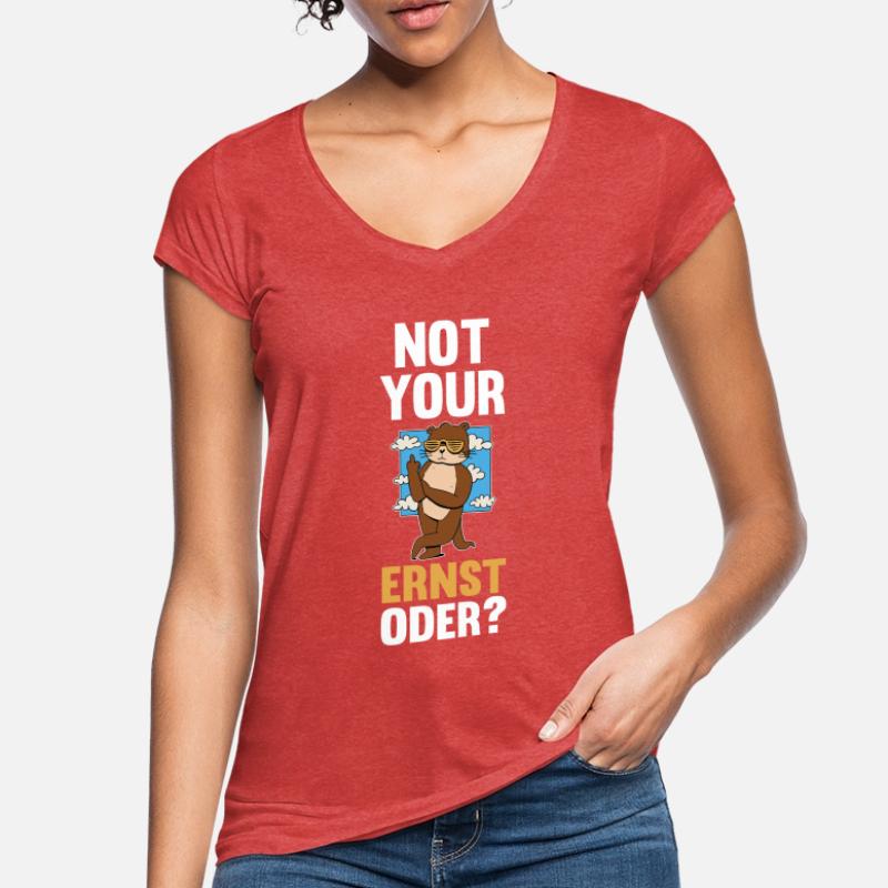 Not Your Ernst Oder Mittelfinger Bär Frauen Vintage T-Shirt