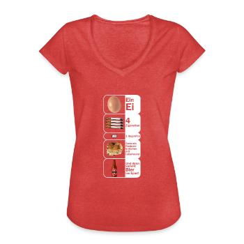 4 Zigaretten - Frauen Vintage T-Shirt - Rot meliert - Vorne - Danielle (179cm)