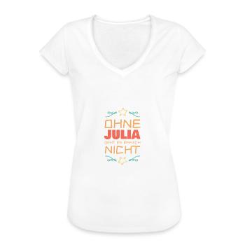 Julia - Frauen Vintage T-Shirt - Schwarz - Vorne - Danielle (179cm)
