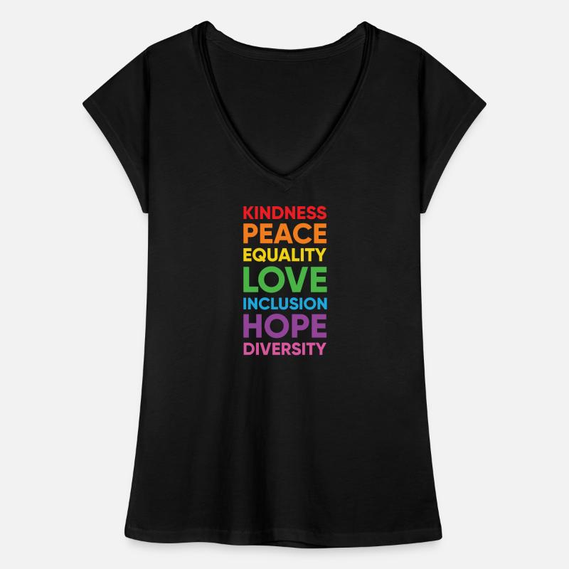 Human Peace Equality Kindness Diversity T-shirt vintage Femme