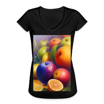Fruit - T-shirt vintage Femme - noir - Devant - Danielle (179cm)