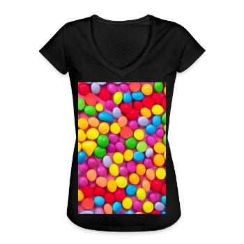 Bonbons - T-shirt vintage Femme - noir - Devant - Danielle (179cm)