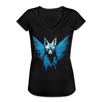 Fuchs Tierliebhaber Geschenk Wildtier Tier Motiv - Frauen Vintage T-Shirt - Schwarz - Vorne - Danielle (179cm)