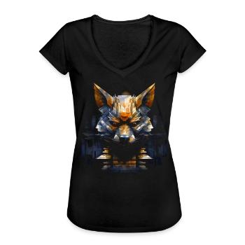 Fuchs Tierliebhaber Geschenk Wildtier Tier Motiv - Frauen Vintage T-Shirt - Schwarz - Vorne - Danielle (179cm)