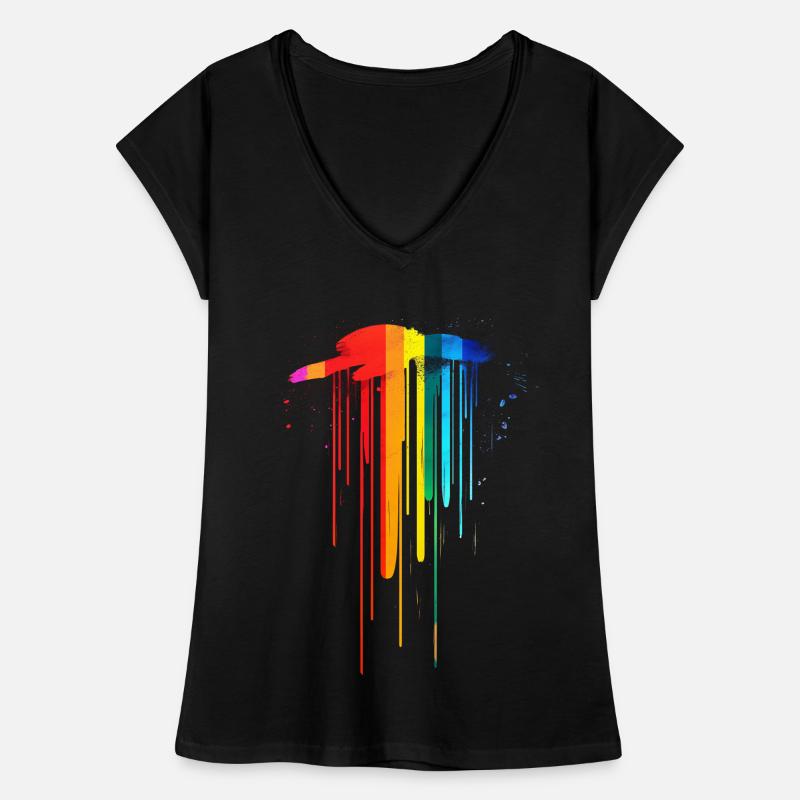 Subtle and Cool Dripping Pride Flag Rainbow Design Women's Vintage T-Shirt
