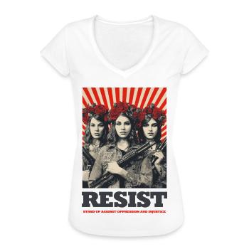 Resist Rosensturm - Frauen Vintage T-Shirt - Schwarz - Vorne - Danielle (179cm)