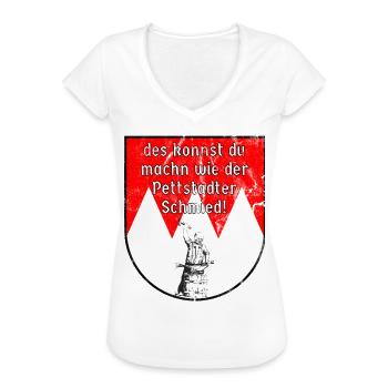 Pettstädter Schmied Franken Geschenk Dialekt Kerwa - Frauen Vintage T-Shirt - Schwarz - Vorne - Danielle (179cm)