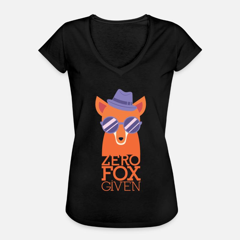 Zero Fox Given - Funny fox gift - Women's Vintage T-Shirt - black
