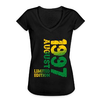 1997 August Limited Edition 26th Birthday Outfit - Women's Vintage T-Shirt - black - Front - Danielle (179cm)