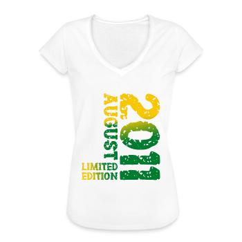 2011 August Limited Edition 12. Geburtstag Outfit - Frauen Vintage T-Shirt - Schwarz - Vorne - Danielle (179cm)