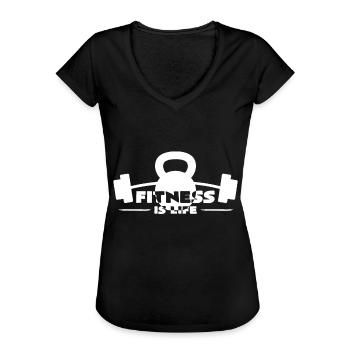 Sport - Frauen Vintage T-Shirt - Schwarz - Vorne - Danielle (179cm)
