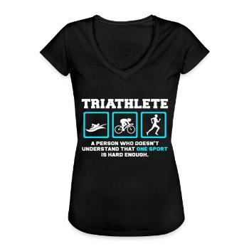 Triathlet - Frauen Vintage T-Shirt - Schwarz - Vorne - Danielle (179cm)
