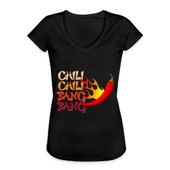 chili - T-shirt vintage Femme - noir - Devant - Danielle (179cm)