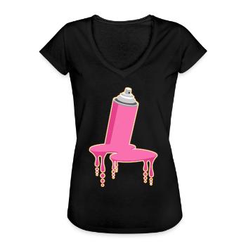 Spray can - Women's Vintage T-Shirt - black - Front - Danielle (179cm)
