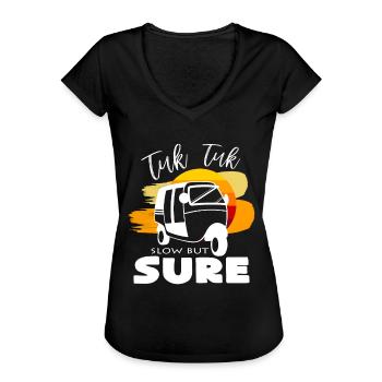 Tuk Tuk Langsam aber stetig Spruch Geschenkidee - Frauen Vintage T-Shirt - Schwarz - Vorne