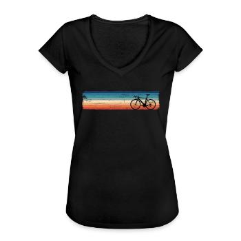 Biking Retro Style Cycling Vintage - Frauen Vintage T-Shirt - Schwarz - Vorne - Danielle (179cm)