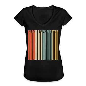 Retro Black Lives Matter Vintage BLM - Women's Vintage T-Shirt - black - Front - Danielle (179cm)