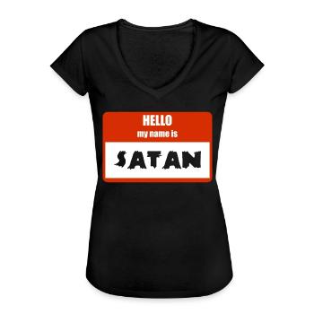 Plaque signalétique effrayante d’Halloween avec - T-shirt vintage Femme - noir - Devant - Danielle (179cm)