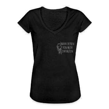 Kann Spuren von Wein Enthalten Lustiges - Frauen Vintage T-Shirt - Schwarz - Vorne