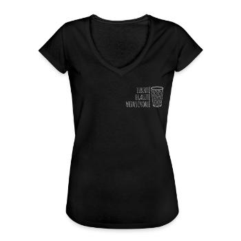 Liberté Egalité Weinschorlé Lustiges - Frauen Vintage T-Shirt - Schwarz - Vorne - Danielle (179cm)