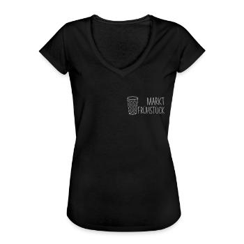 Marktfrühstück Weinfest Weinliebhaber - Frauen Vintage T-Shirt - Schwarz - Vorne - Danielle (179cm)