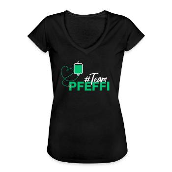 Team Pfeffi - Lustiges Party Pfefferminz - Frauen Vintage T-Shirt - Schwarz - Vorne - Danielle (179cm)