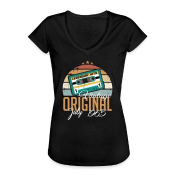 Juli 1965 Jahrgang Vintage Geburtstag Juli 1965 - Frauen Vintage T-Shirt - Schwarz - Vorne - Danielle (179cm)